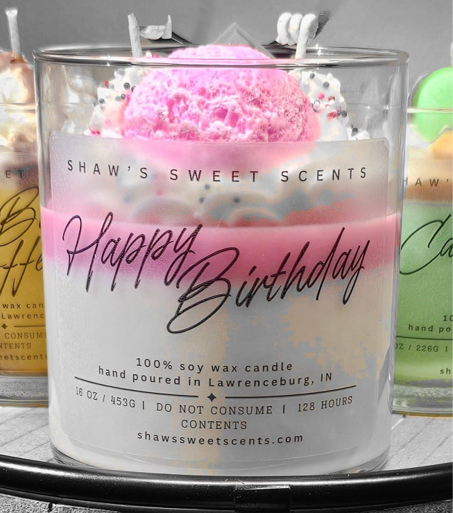 Happy Birthday Candle ~ 16oz