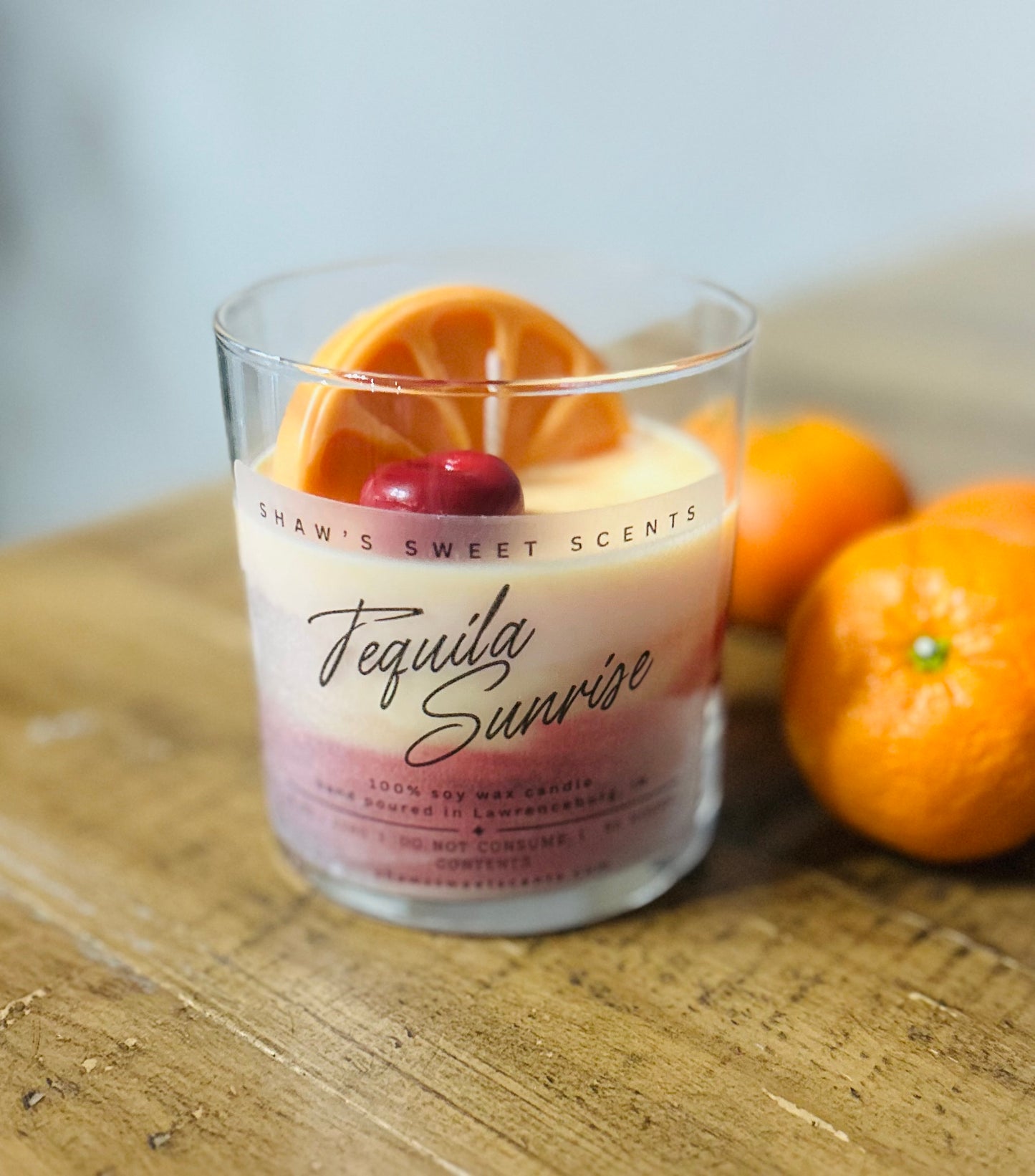 Tequila Sunrise Candle ~8oz