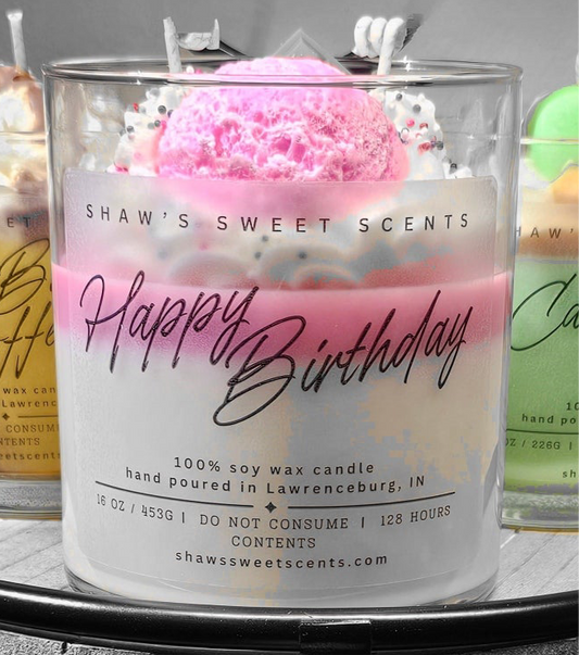 Happy Birthday Candle ~ 16oz
